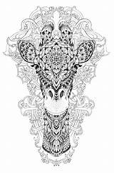 Jirafa Mandalas Zentangle sketch template