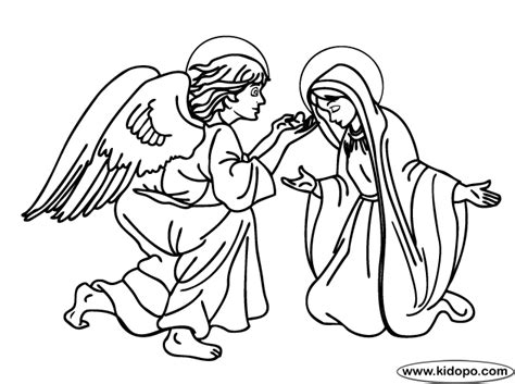 angel gabriel appears  mary coloring page angel coloring pages