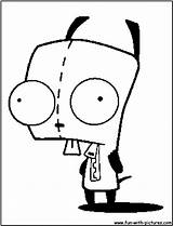 Coloring Pages Gir Zim Invader Invaderzim Getdrawings Grrr Getcolorings Unique Fun Template sketch template
