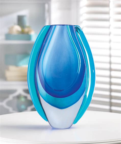 Blue Art Glass Vase Wholesale At Koehler Home Decor