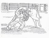 Coloring Pages Roping Team Rodeo Horse Vbs Divyajanani sketch template
