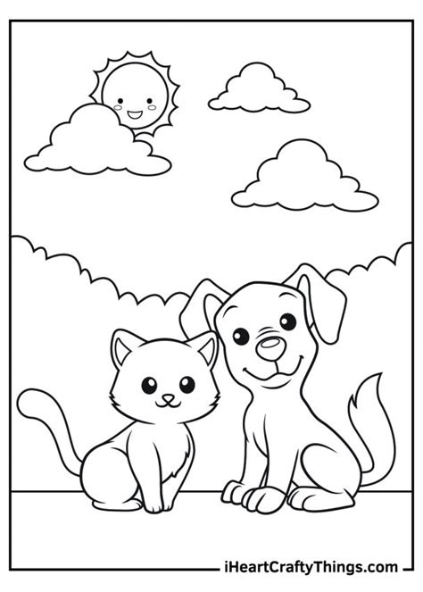 dog  cat coloring pages   printables