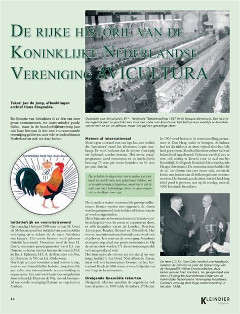 de rijke historie van de koninklijke nederlandse vereniging avicultura