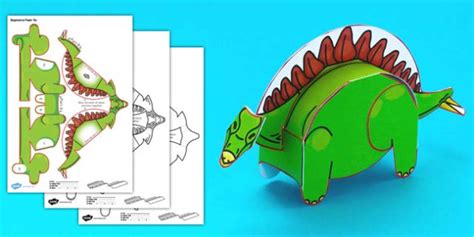 Simple 3d Printable Paper Stegosaurus Dinosaur Activity