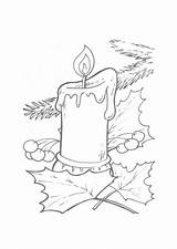 Kerst Kaars Coloriage Kleurplaten Bougie Kleurplaat Imprimer Animaatjes sketch template