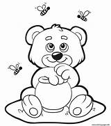 Bear Coloring Pages Honey Printable Paw Printables Kids sketch template