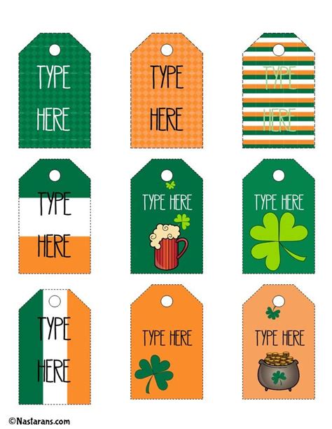 st patricks day gift tags st patricks day labels  stickers