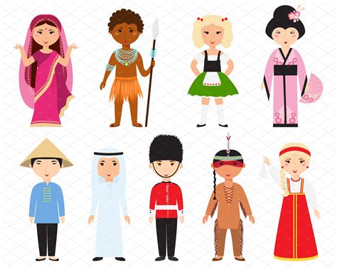 nationalities people avatar cartoon cartoons vector