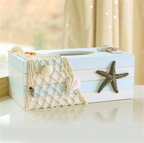 novelty wooden tissue box nautical style  star decor tissue paper holder