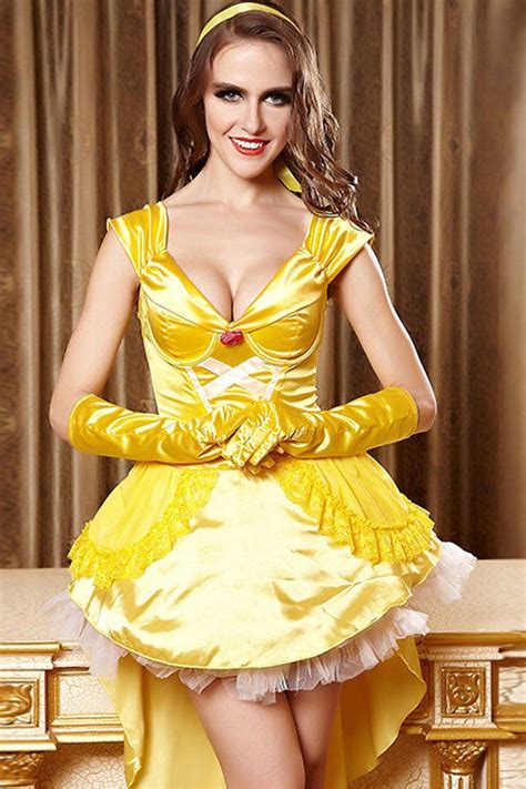 Yellow Belle Princess Fancy Dress Cosplay Costume Asusteet