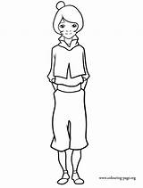 Korra Jinora Colouring Older Meelo sketch template