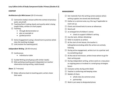 lucy calkins lesson plan template lucy calkins units  study