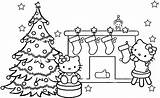 Coloring Christmas Merry Pages Hello Kitty Printable Popular Kids sketch template