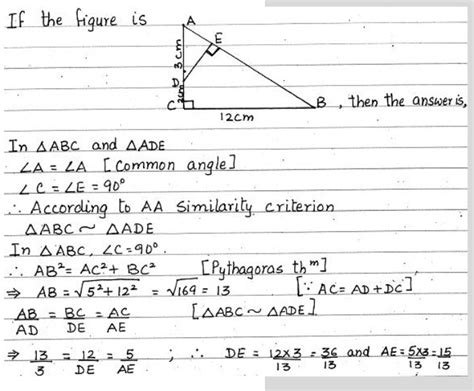 inthe figure triangle abc is right angled at c de is perpendicular tian