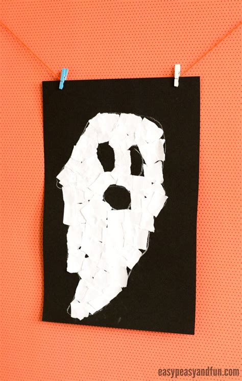 halloween torn paper art ideas mosaic collage art halloween art