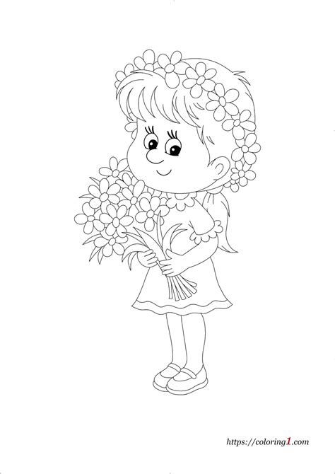 flower girl coloring pages   coloring sheets