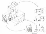 Drawing Orthographic Projection House Elevation Architecture Plan Isometric Drawings Ortographic Houses Technical Plans Perspective Getdrawings Cad 2d Uploaded Save User sketch template