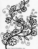 Coloring Pages Flower Vines Vine Flowers Printable Pattern Color Drawing Cute Doodles Book Colouring Easy Sheets Detailed Print Adult Adults sketch template