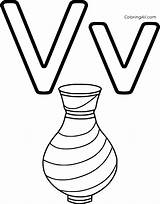 Letter Coloring Pages Vase sketch template