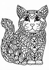 Fargelegge Katt Bilde Zentangle Coloring Pages Easy Cat Print Fargelegging Ned Stort Last Gratis Getcolorings sketch template