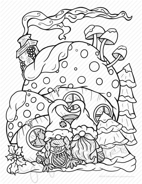 gnome   holidays printable christmas coloring page etsy
