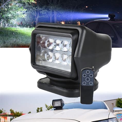 degree remote control  led searchlight  rotate spotlight light  truck  road