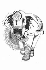 Bohemian Elephant Template sketch template