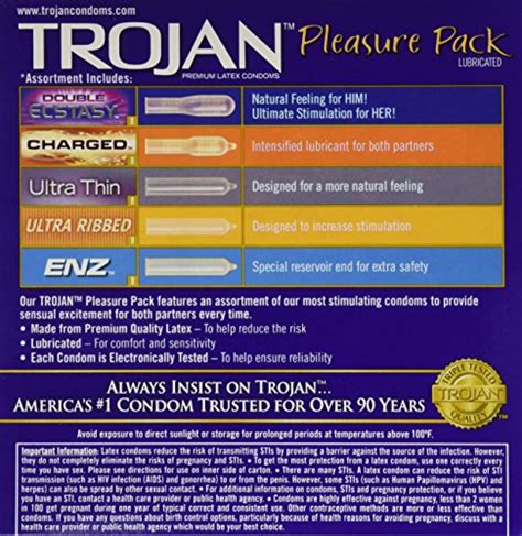 trojan pleasure pack new mix premium lubricated latex condoms import it all