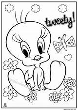 Coloring Tweety Pages Bird Printable Print Everfreecoloring sketch template