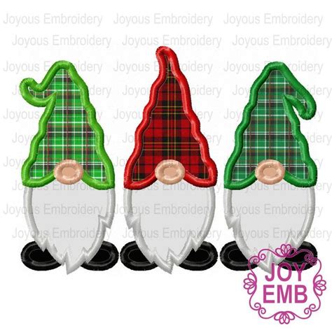 gnomes applique embroidery designgnome embroidery etsy
