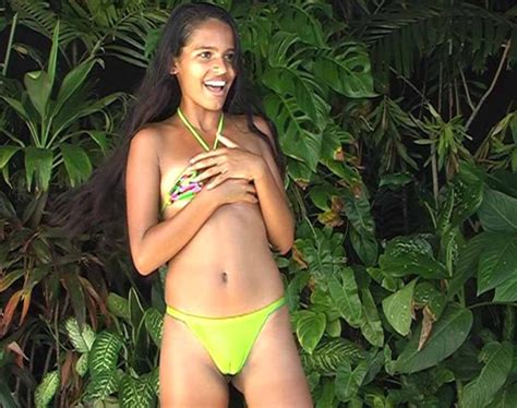 long haired tropical beauty dancing very hot dance in bikini at the jungle xxxonxxx