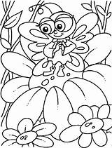 Coloring Pages Thumbelina Flower Spring Kids sketch template