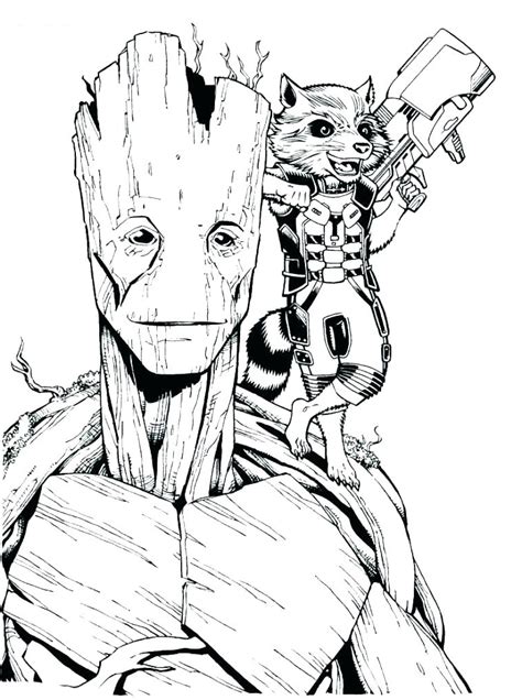 baby groot page printable coloring pages