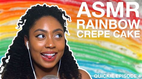 Asmr Quickie 4 Eating Rainbow Crepe Cake No Talking Eating Sounds
