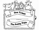 Ticket Coloring Potty Pages Training Tickets Train Template sketch template