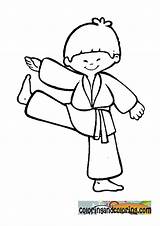 Karate Drawing Coloring sketch template