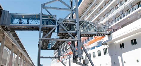 seaport passenger boarding bridges gangways  cruise ferry ships