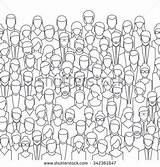 Crowd Drawing People Line Illustration Abstract Vector Draw Flat Style Board Shutterstock Drawings Paintingvalley Stock Find Choose Explore sketch template