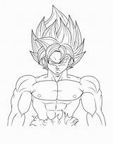 Goku Instinct Saiyan Coloriage Coloringhome Mastered Sheets Coloringfolder sketch template