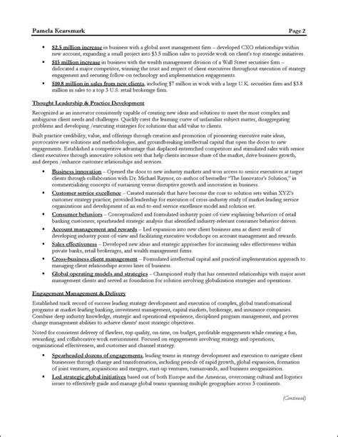management consulting resume example for executive