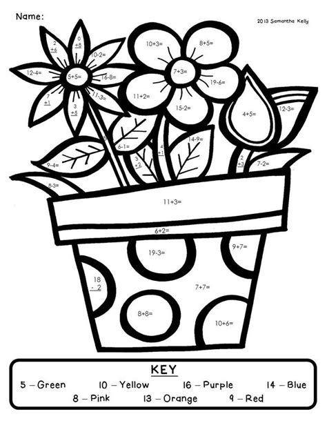 addition color  number coloring page coloring home