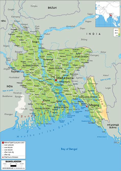bangladesh physical educational wall map  academia maps images