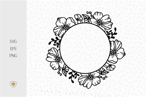 circle floral frame svg flower border svg cricut svg  pretty