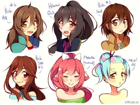 female ocs doodle busts  hitomi chy  deviantart