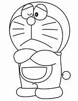 Doraemon Coloring Pages Confuse Confused Cartoon Netart sketch template
