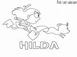 Hilda Coloring Pages Print Color sketch template