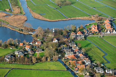 overflightstock broek  waterland   town   dutch province  north holland aerial