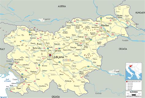 detailed political map  slovenia ezilon maps
