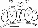 Coloring Birds Valentines Pages sketch template