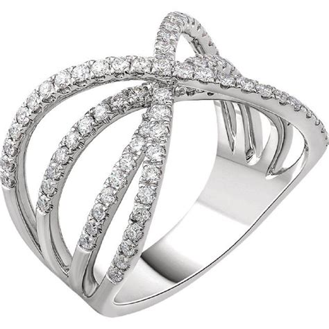 fancy  criss cross diamond ring  ct   white gold criss cross ring diamond fashion